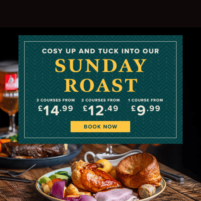 3 Course Sunday Lunch from £14.99